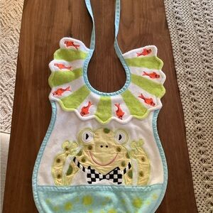 Mackenzie Childs Frog Bib - Green and Blue